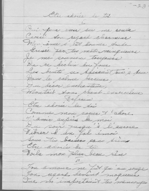 23-Être adorée de toi